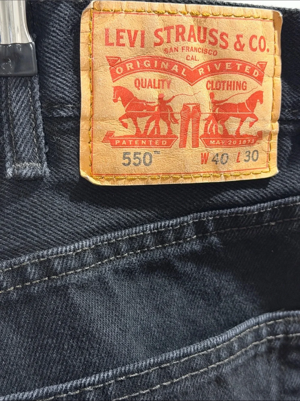 Levi's 550 Black Relaxed Fit Men's Jeans 40x30